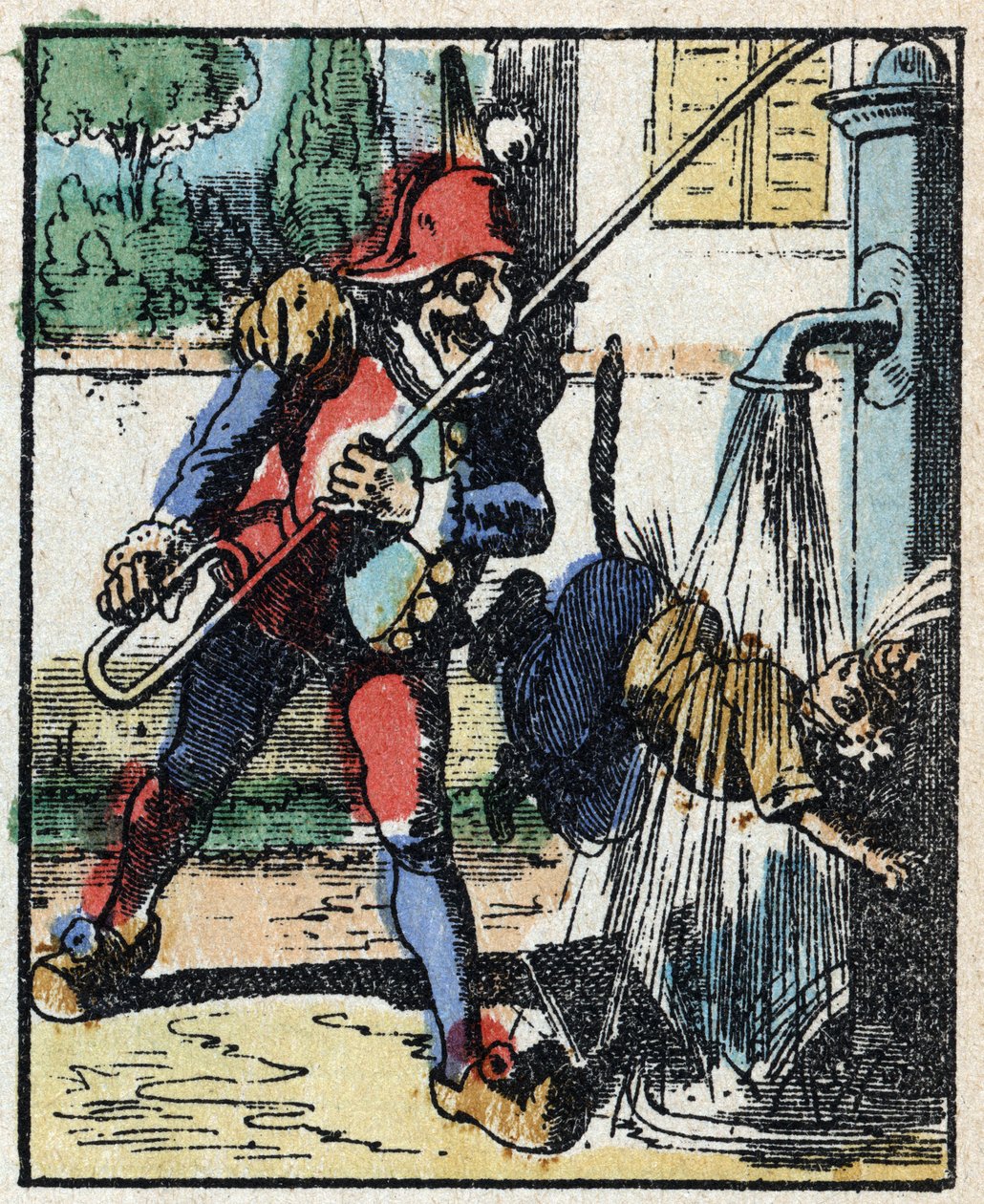 Historia om Dr. Pulcinella (Polichinelle). Trästick av Imaging Pellerin - Epinal, sd. Sent 1800-tal. av French School