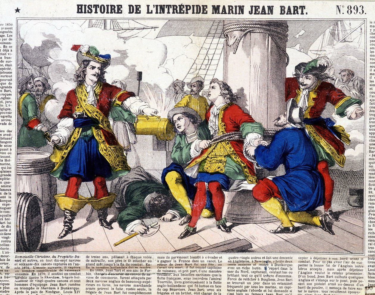Historien om den orädde sjömannen Jean Bart - bildspråk av Epinal, sd. 1800-talet av French School