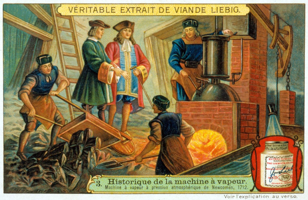 Ångmaskinens historia: Newcomen ångmaskin med atmosfäriskt tryck av French School
