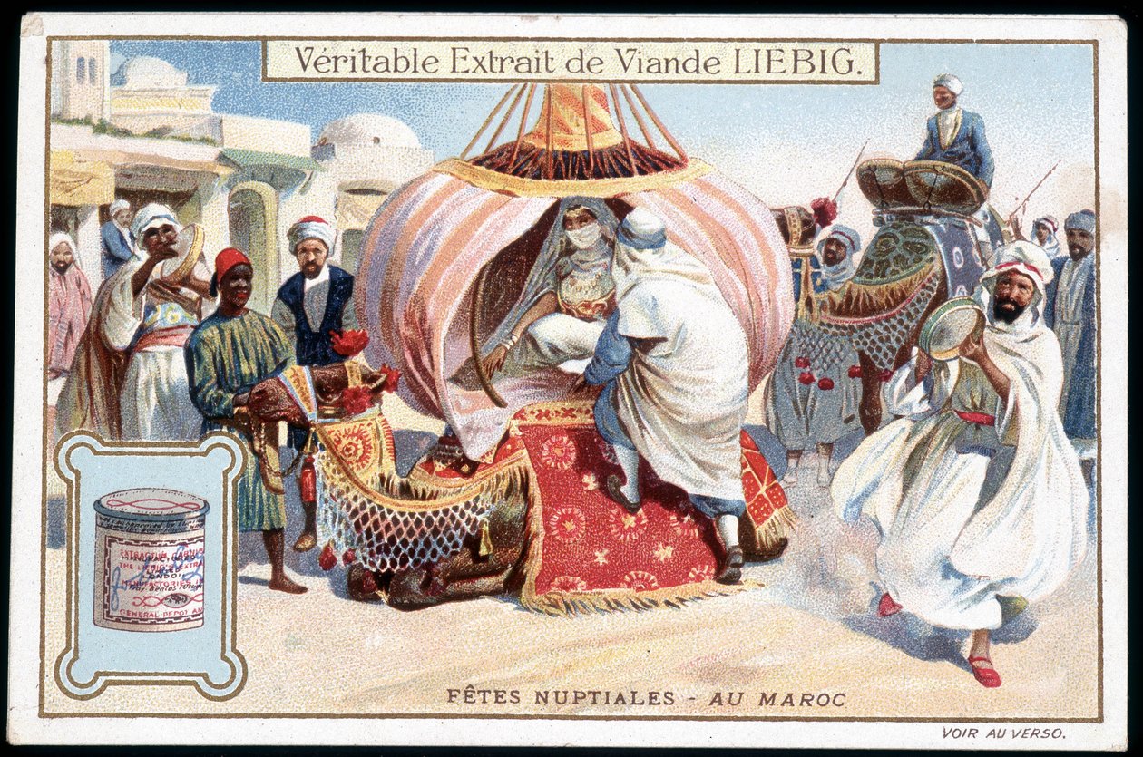 Smekmånad i Marocko - chromo. Liebig, v. 1895 av French School
