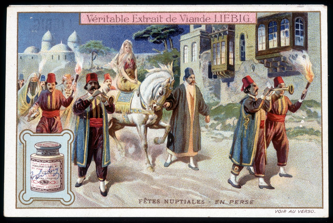 Smekmånad i Persien - chromo. Liebig, v. 1895 av French School