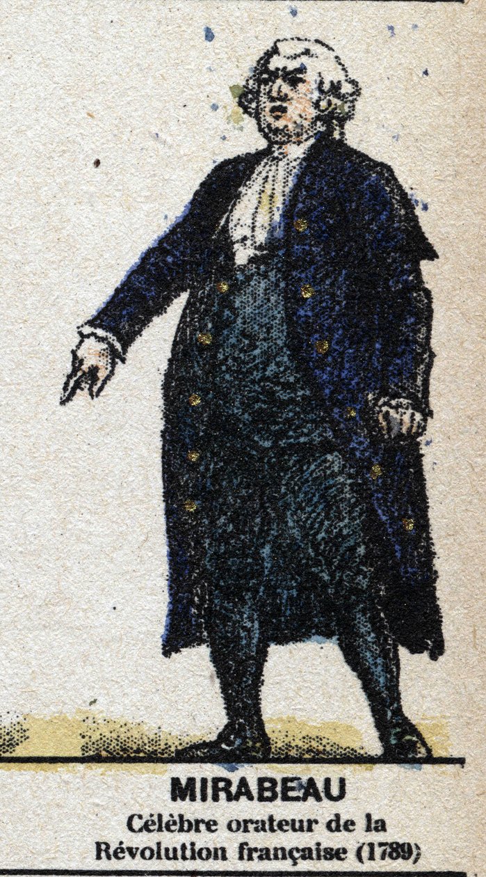 Honore Gabriel (Honore-Gabriel) Riqueti, greve av Mirabeau (1749-1791), fransk politiker. I "" Galeriede Kings and Queens of France och illustra karaktärer från 1643 till 1895"" Bild av epinal. av French School