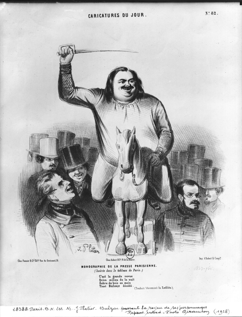 Honore de Balzac (1799-1850) som går igenom sina karaktärer av French School