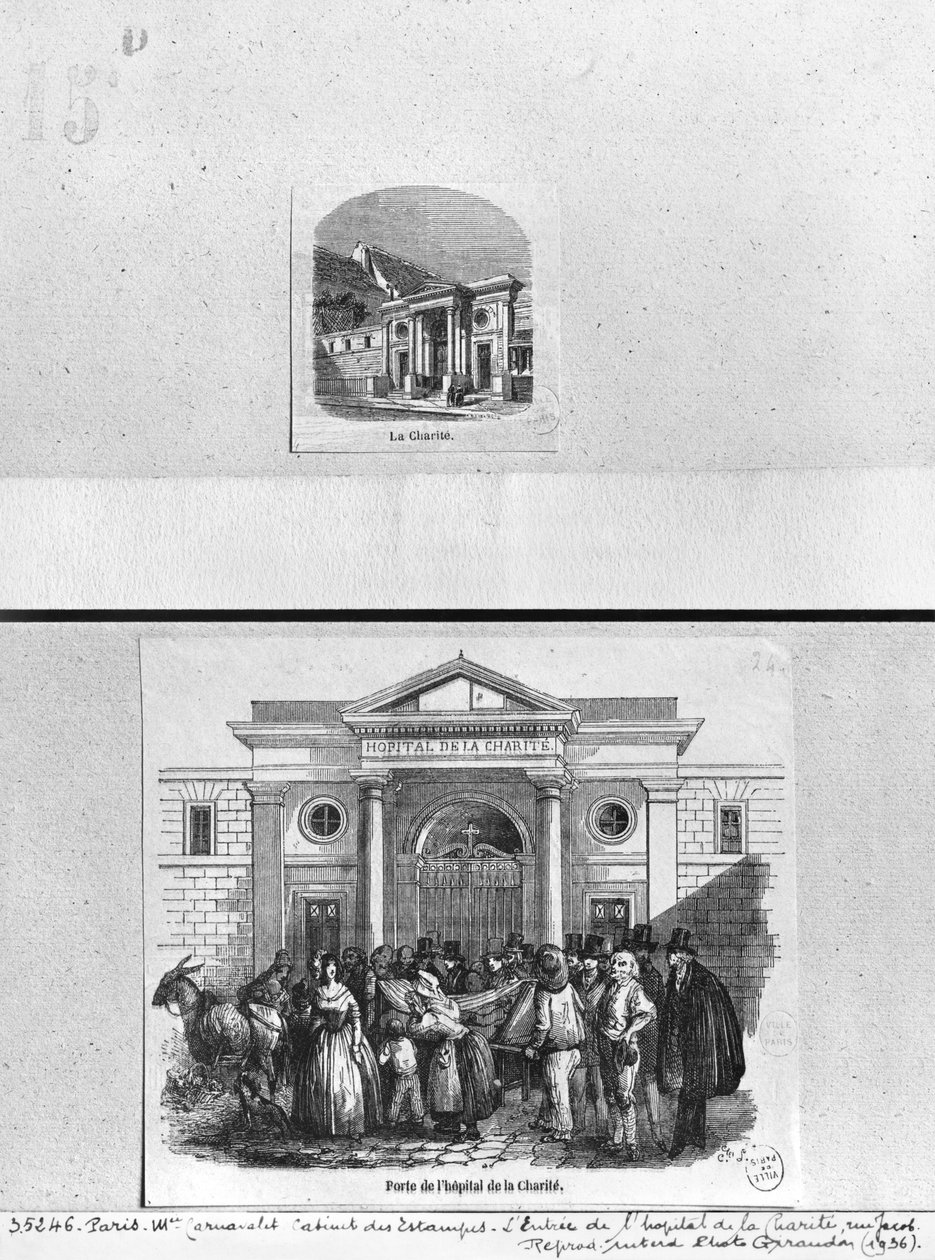 Hopital de la Charite, indgangsporten på rue Jacob, Paris swed av French School