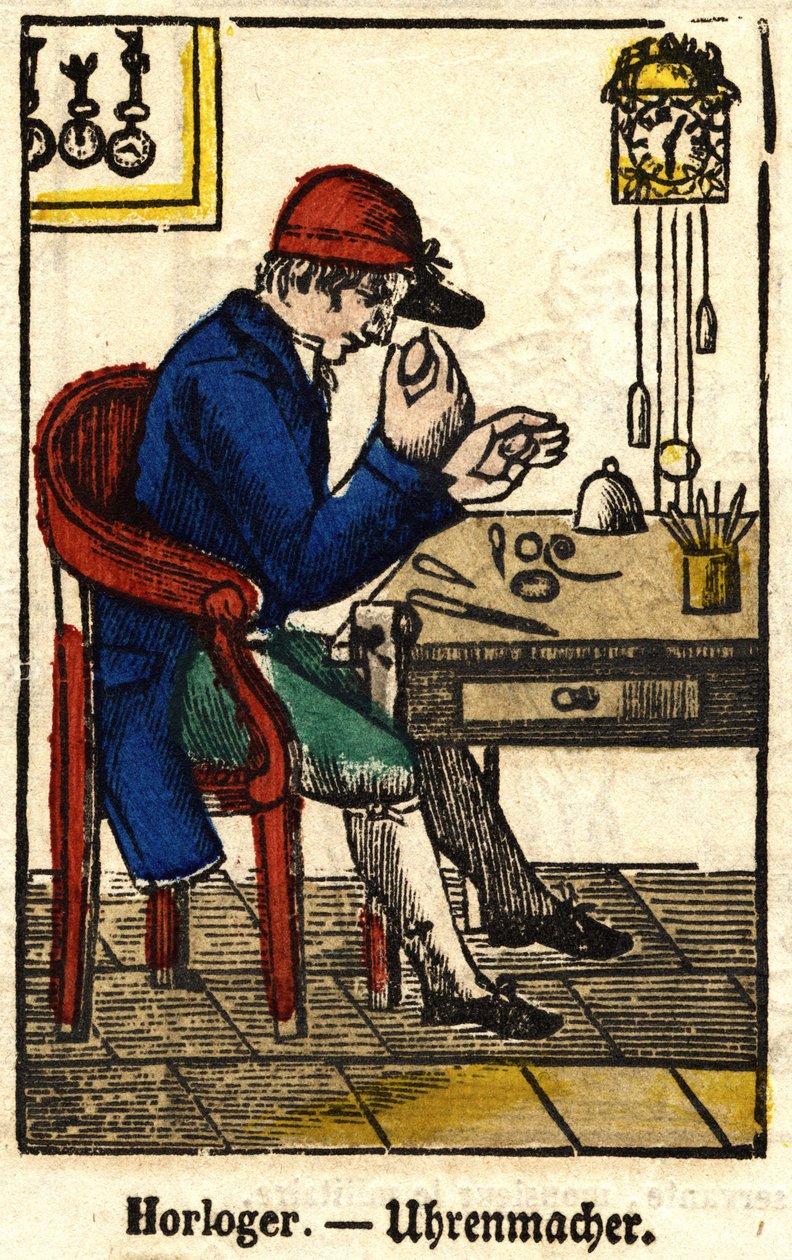 Horolog; Serie om bildhantverk av Epinal från 1800-talet. av French School