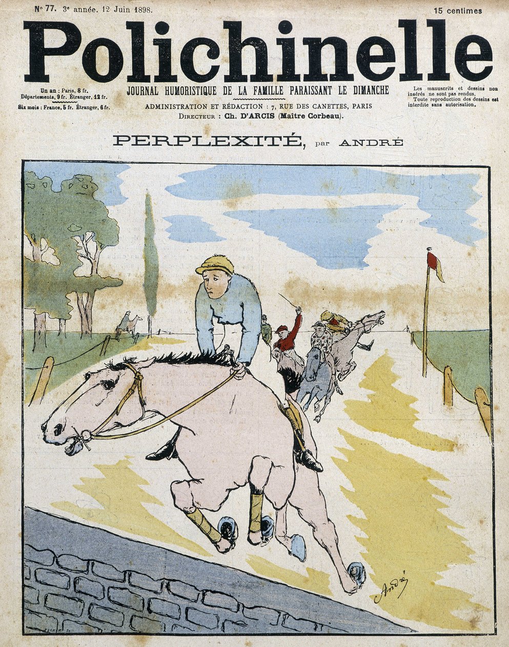 Hästkapplöpning - i "" Polichinelle "" av French School