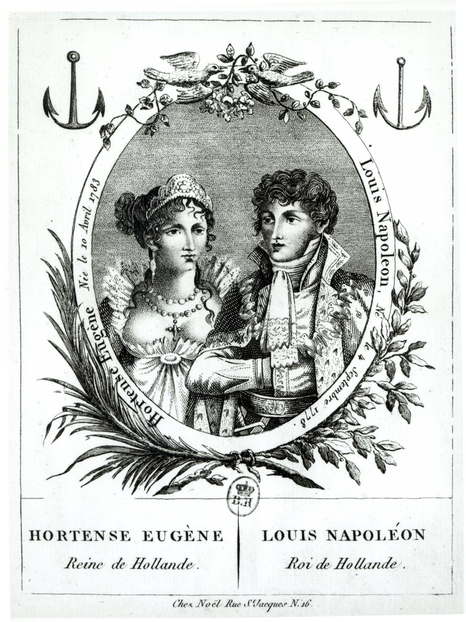Hortense de Beauharnais (1783-1837) och Louis-Napoleon Bonaparte (1778-1846) av French School