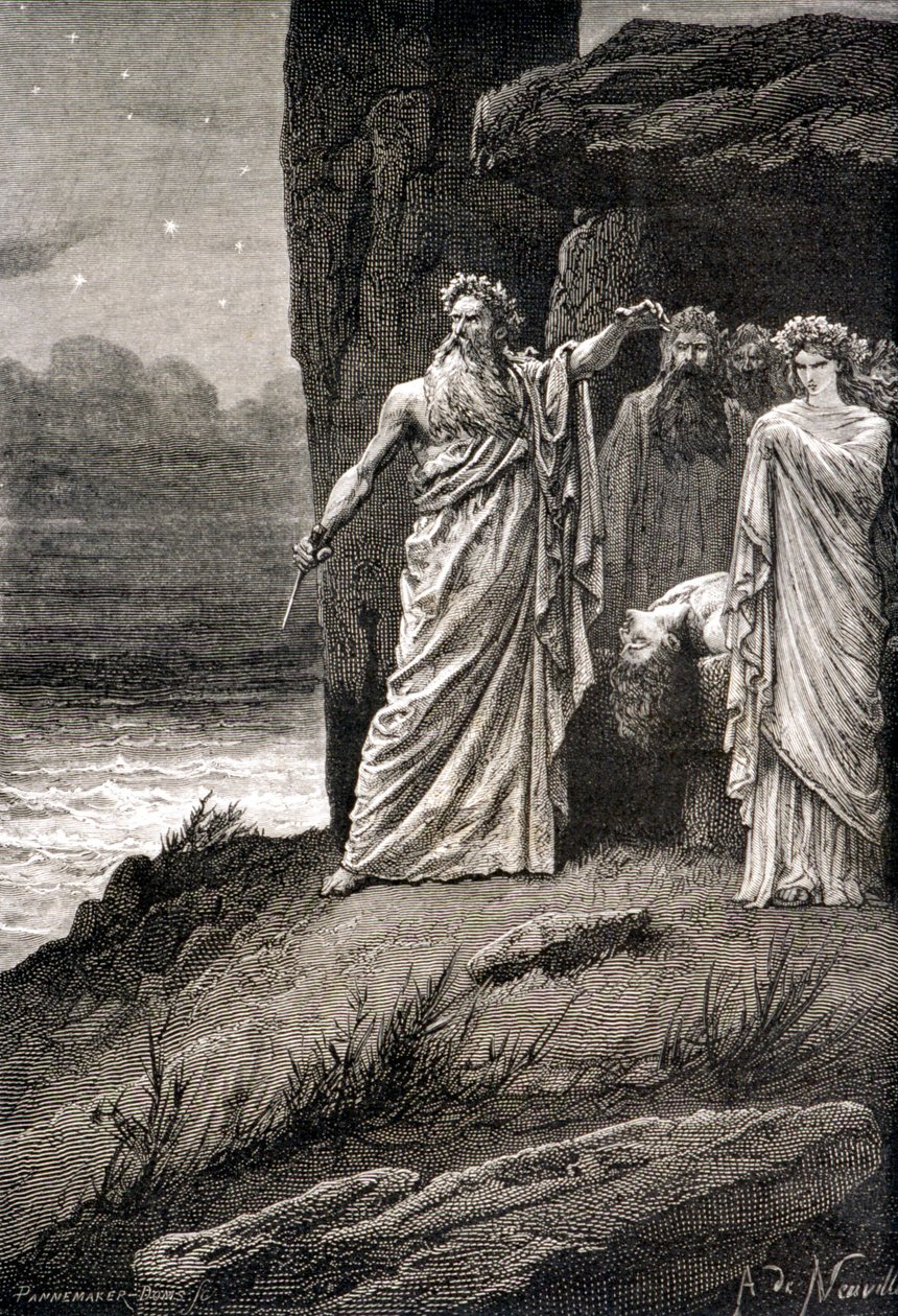 Människooffer av en druid - i "Histoire de France"" från de mest avlägsna tiderna fram till 1789" av M. Guizot av French School