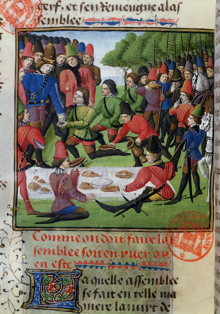 Jaktlunch, från jaktboken av Gaston Phebus de Foix (1331-91) av French School