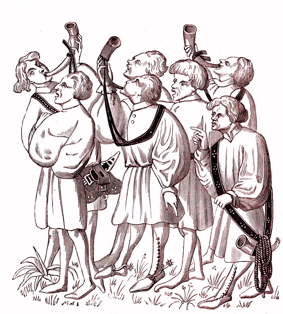 Jakthornsringare (1400-talet) - Simile College av en miniatyr från manuskriptet av Gaston Phebus (1331-1391) av French School