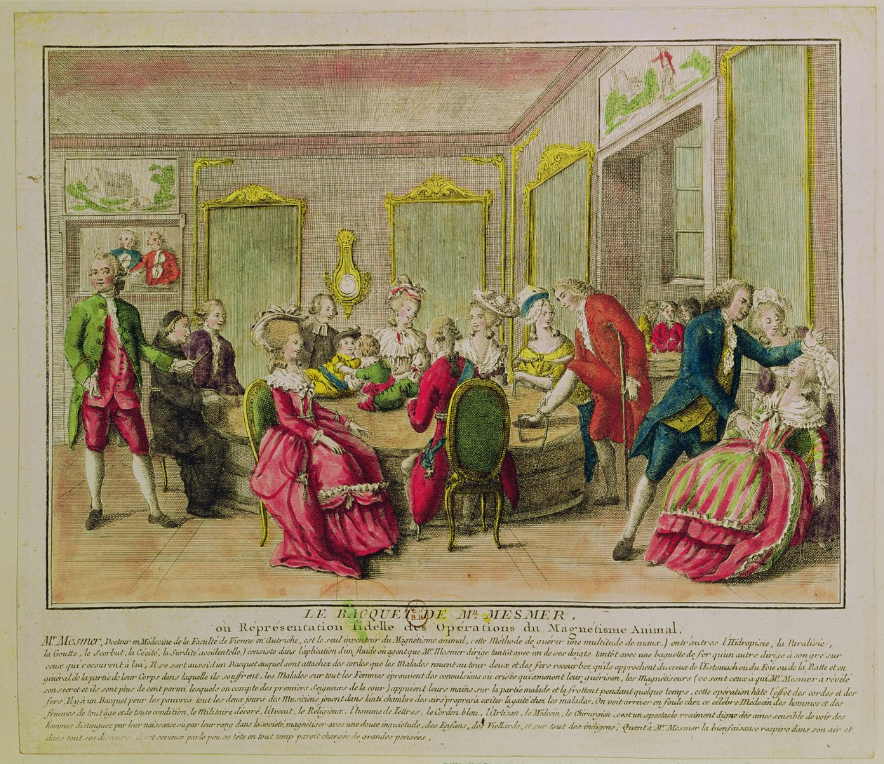 Hypnotism session med Franz Anton Mesmer (1734-1815) 1784 av French School