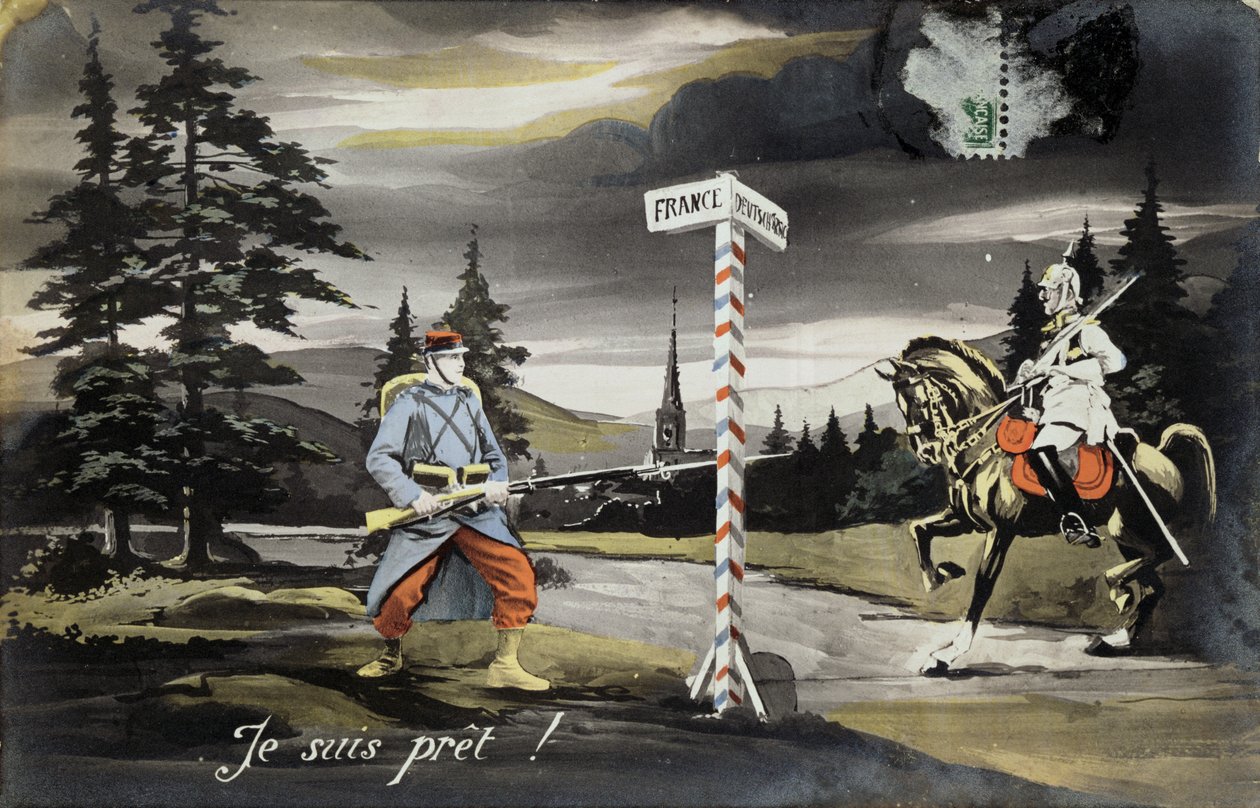 Jag är redo, vykort från första världskriget, 1914 av French School