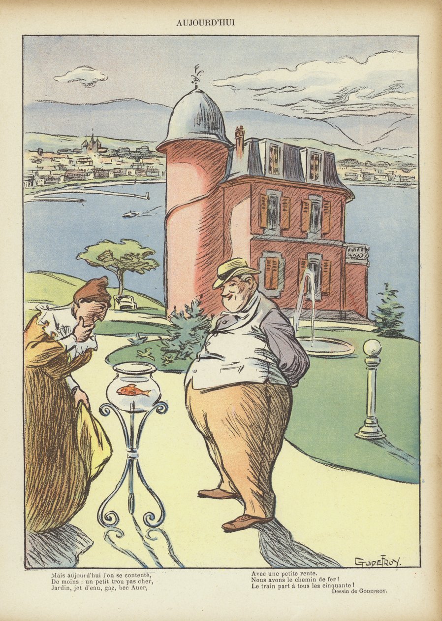 Illustration till Le Rire (färglitografi) av French School