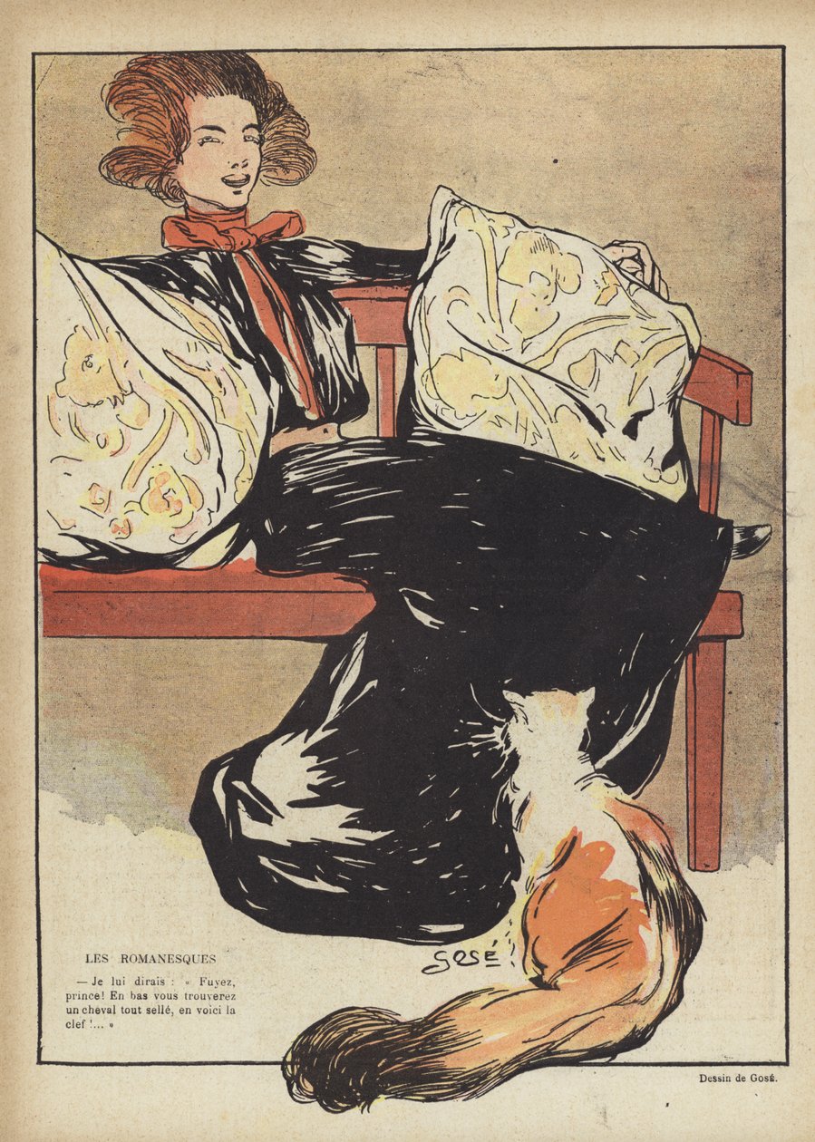 Illustration till Le Rire (färglitografi) av French School
