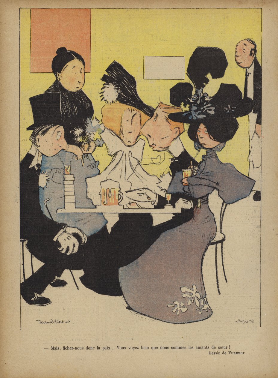 Illustration till Le Rire (färglitografi) av French School