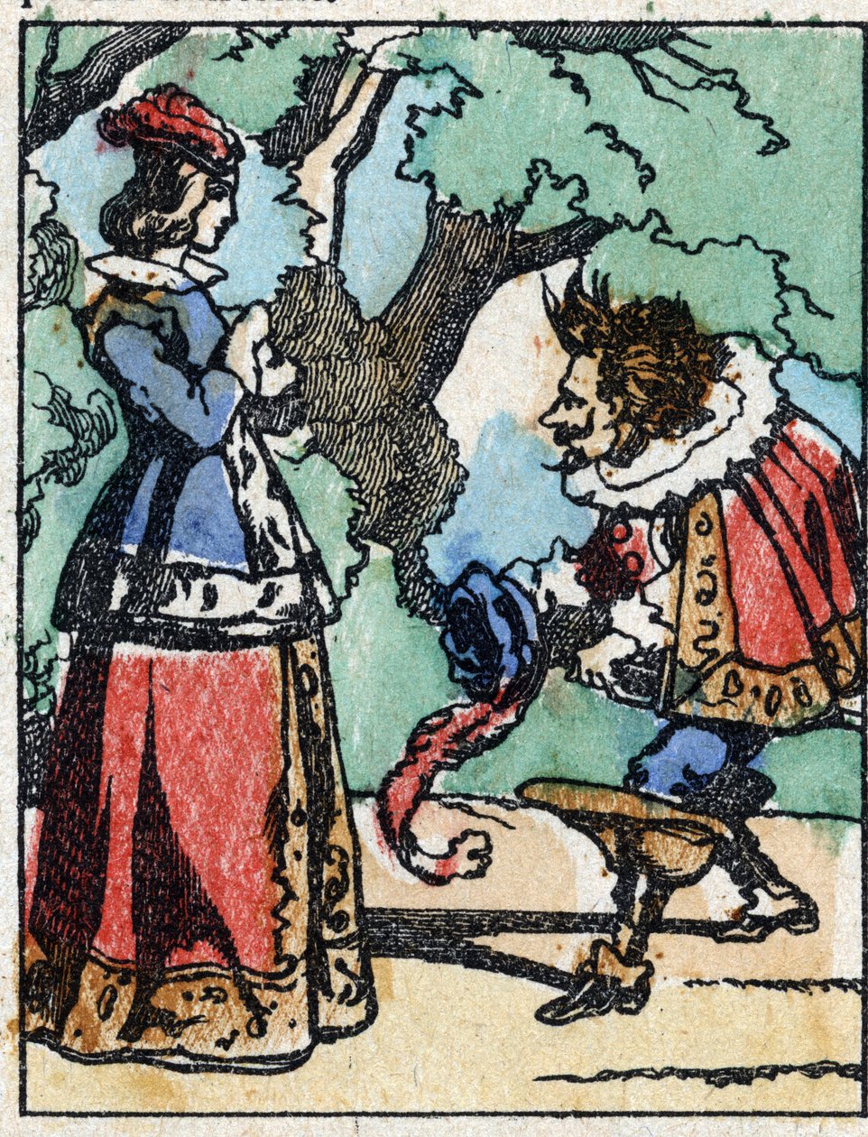 Illustration till "" Riquet a la houppe", berättelse av Charles Perrault (1628-1703), fransk författare. Trästick av Imaging Pellerin - Epinal, sd. Sent 1800-tal. av French School