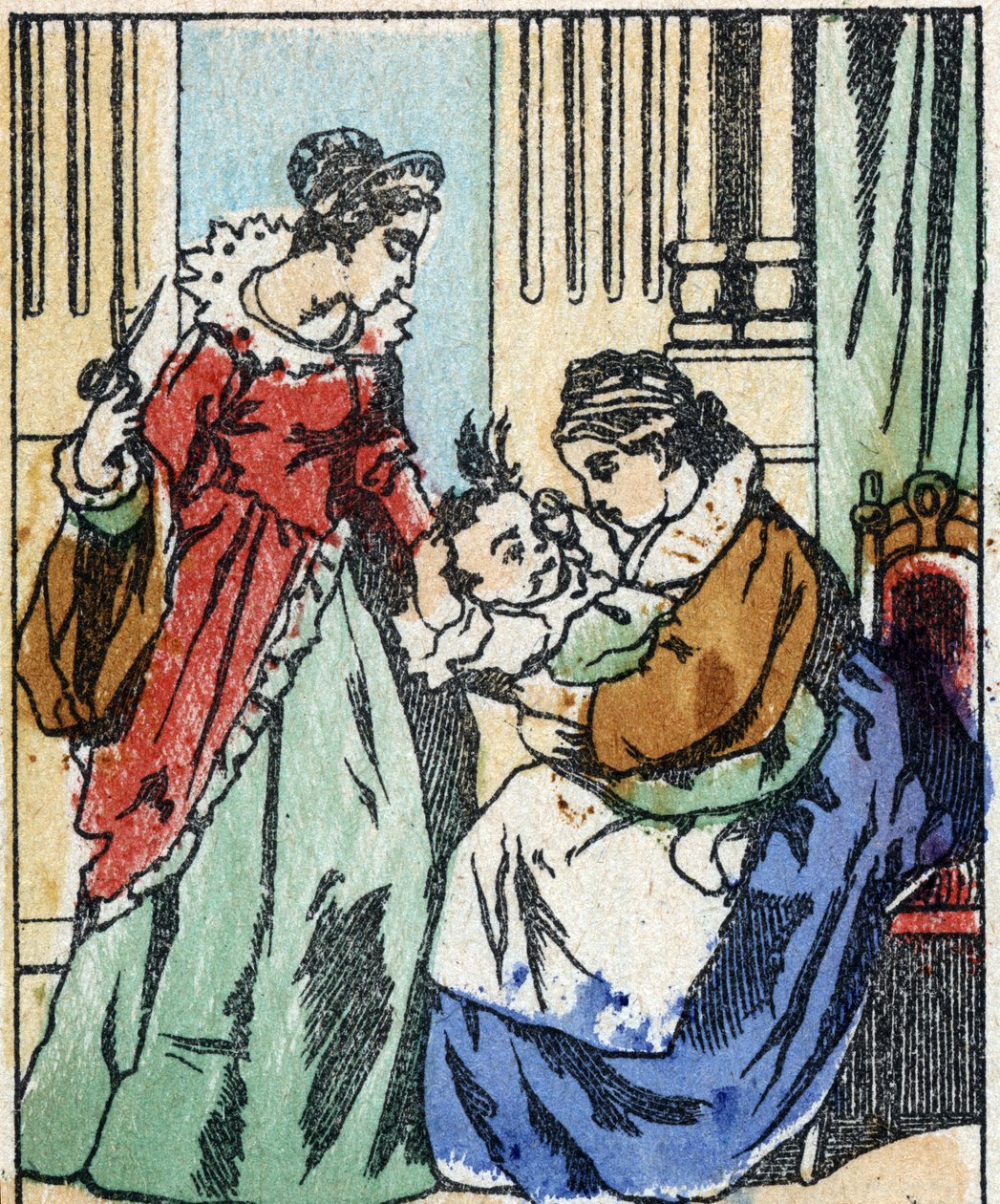 Illustration till "" Riquet a la houppe", berättelse av Charles Perrault (1628-1703), fransk författare. Trästick av Imaging Pellerin - Epinal, sd. Sent 1800-tal. av French School