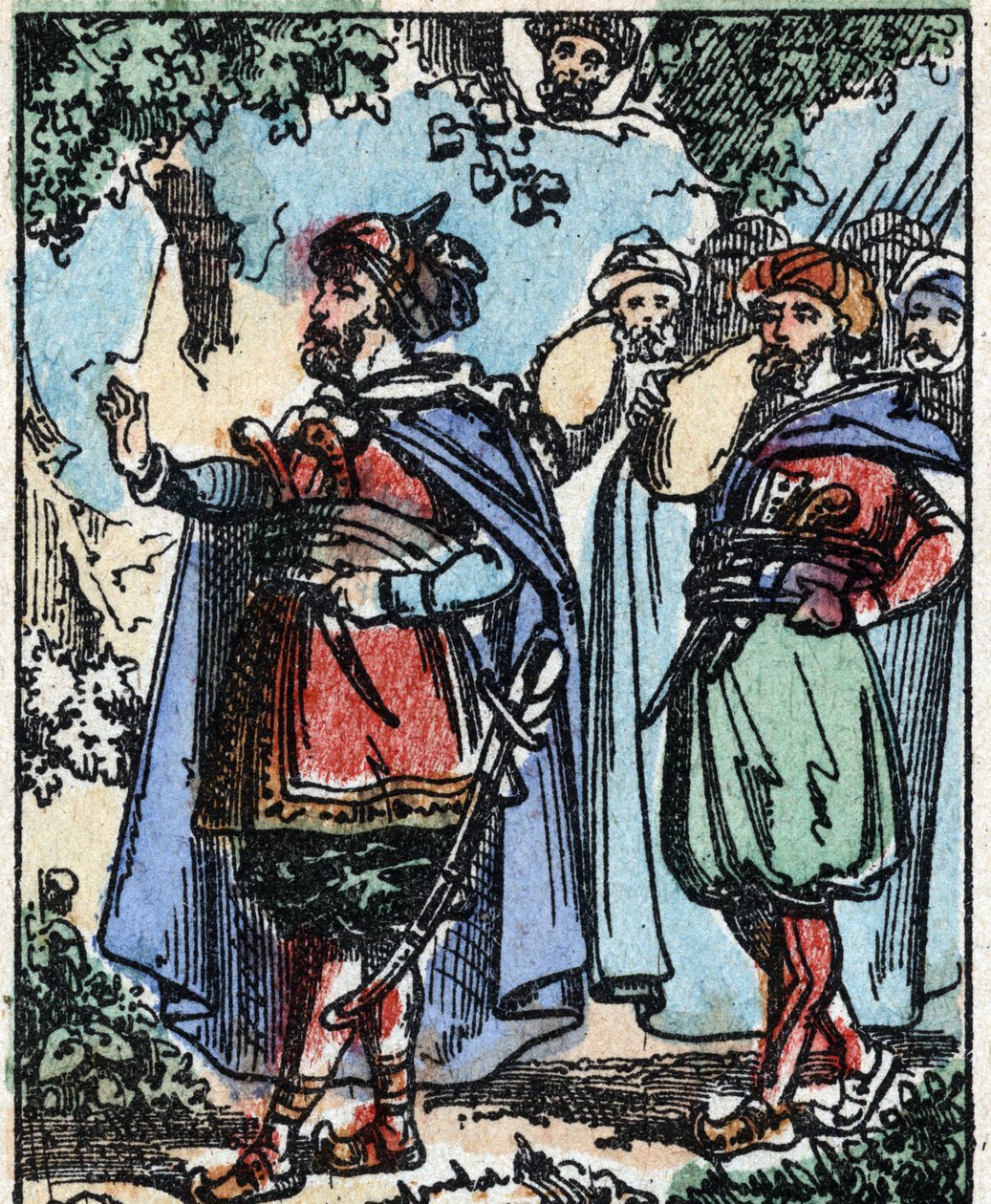 Illustration till sagorna om tusen och en natt. Ali-Baba (Ali Baba).Trästick från Imaging Pellerin - Epinal, sd. Sent 1800-tal. av French School