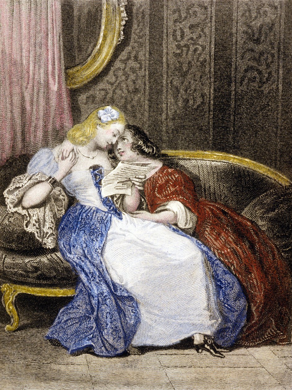 Illustration från Julie eller den nya Heloise, c.1852 av French School