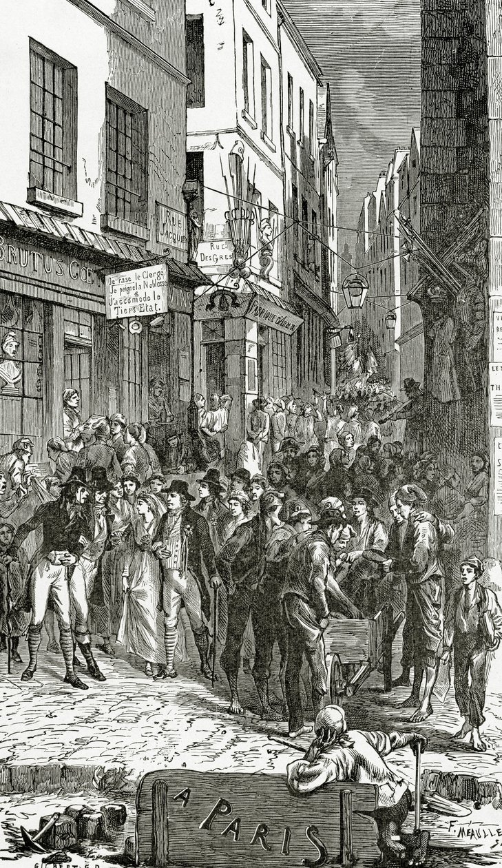 Illustration från Quatre Vingt Treize, 1800-talet (bw gravyr) av French School
