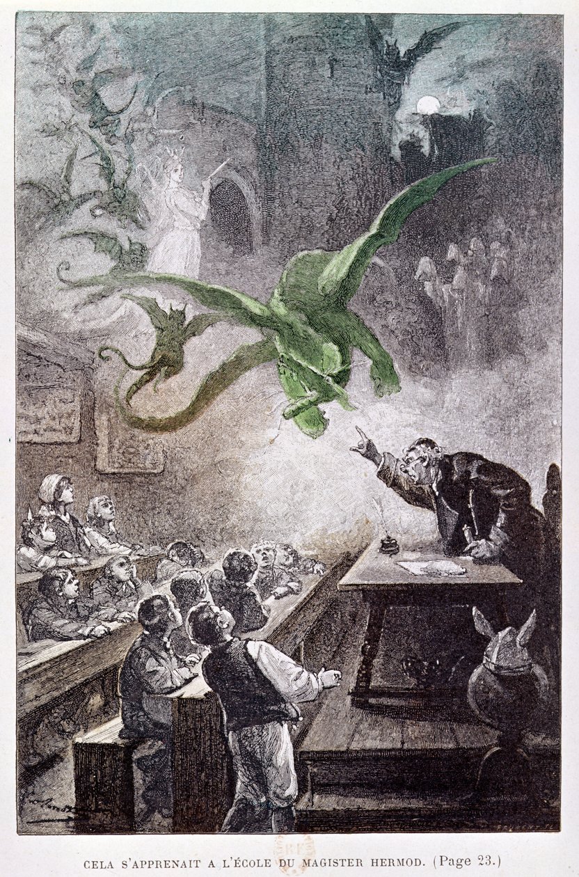 Illustration från Karpaternas slott av Jules Verne (1828-1905) 1892 av French School