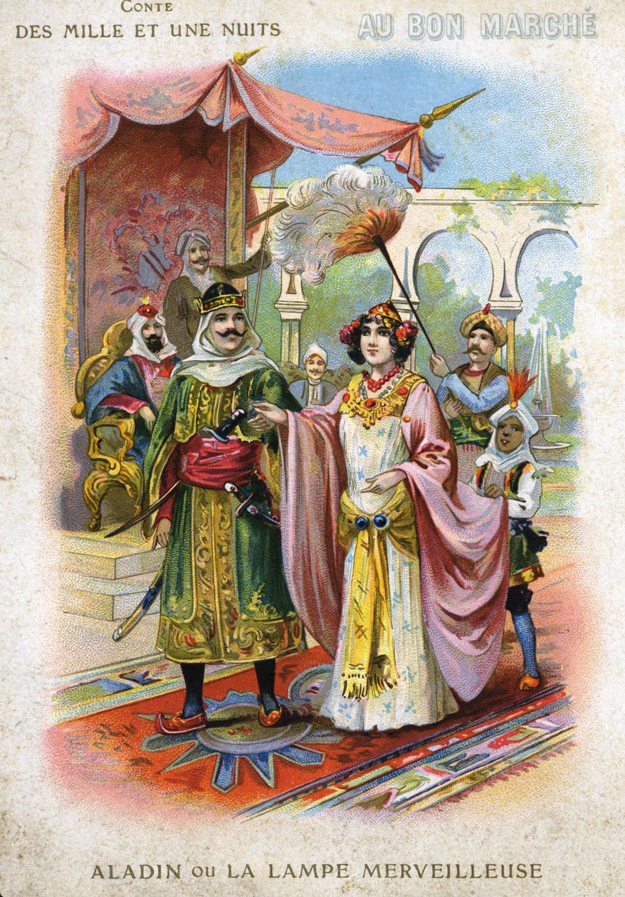 Illustration av Aladdin eller den underbara lampan i 