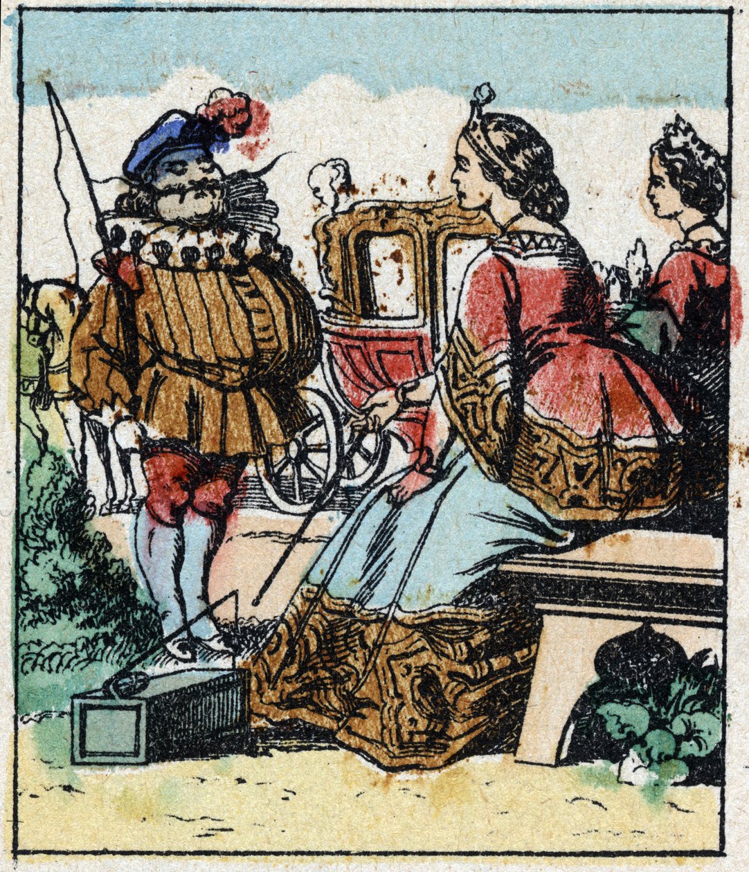 Illustration av Charles Perraults berättelse "Askungen eller den lilla glastofflan". Trästick av Imaging Pellerin - Epinal, sd. Sent 1800-tal. av French School