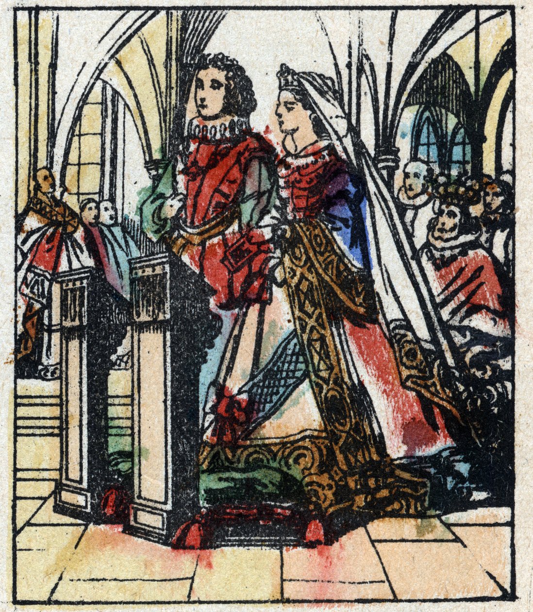 Illustration av Charles Perraults berättelse "Askungen eller den lilla glastofflan". Trästick av Imaging Pellerin - Epinal, sd. Sent 1800-tal. av French School