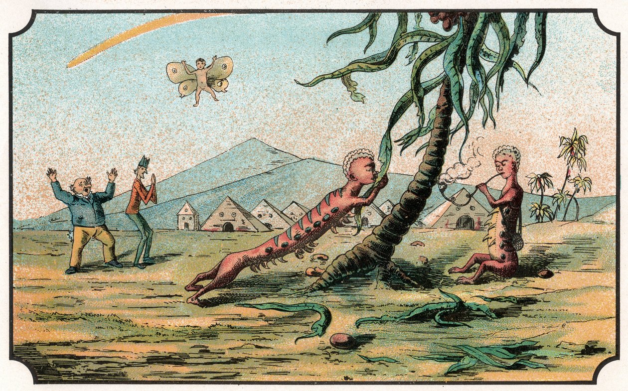 Illustration av boken "Voyage dans la lune avant 1900" av A. de Ville-d
