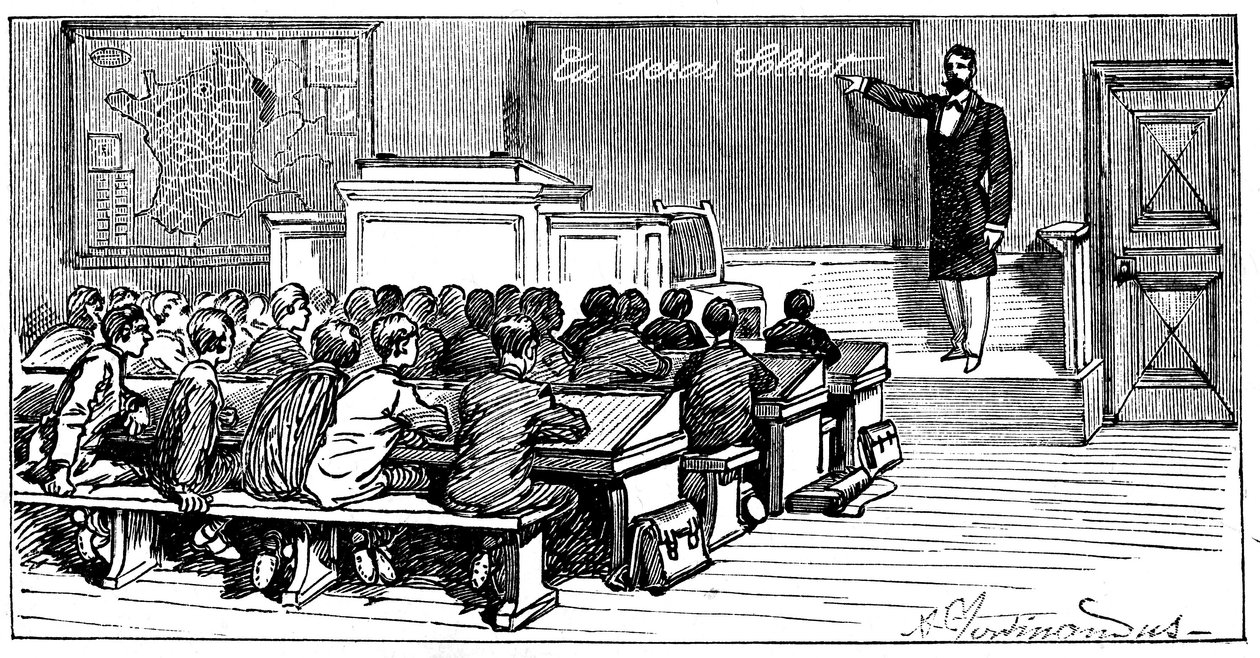 Illustration av boken av Emile Lavisse "Tu seras soldat", Armand Colin, 1899 av French School