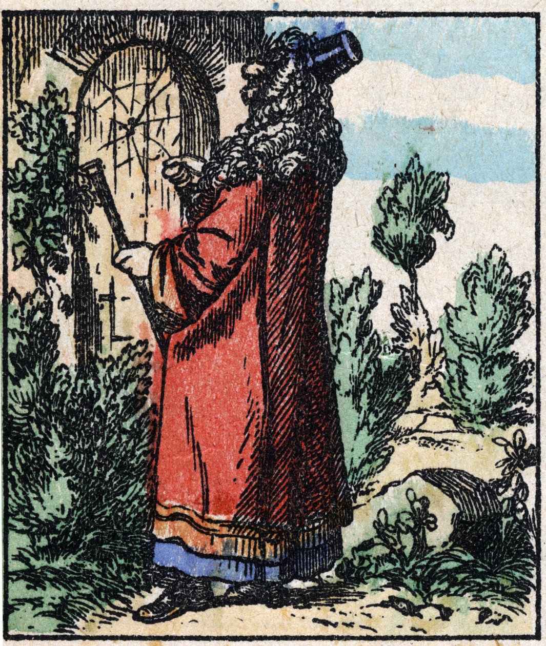 Illustration av berättelsen "" Raminagrobis och mössen "" Trästick från Imaging Pellerin - Epinal, sd. Sent 1800-tal. av French School