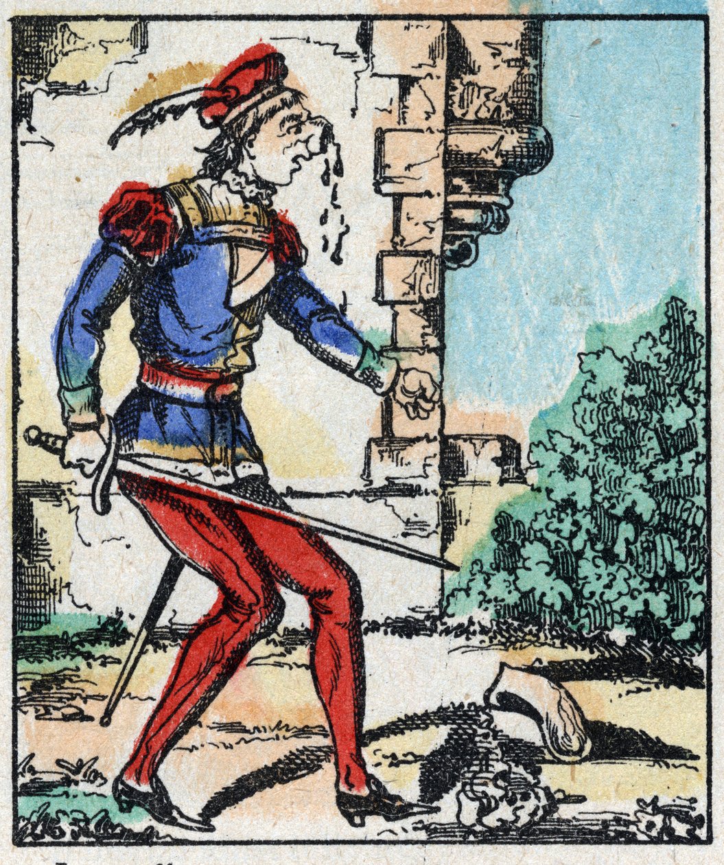 Illustration av berättelsen "The Adventures of Grand Flandrin"” Trästick från Imaging Pellerin - Epinal, sd. Sent 1800-tal. av French School