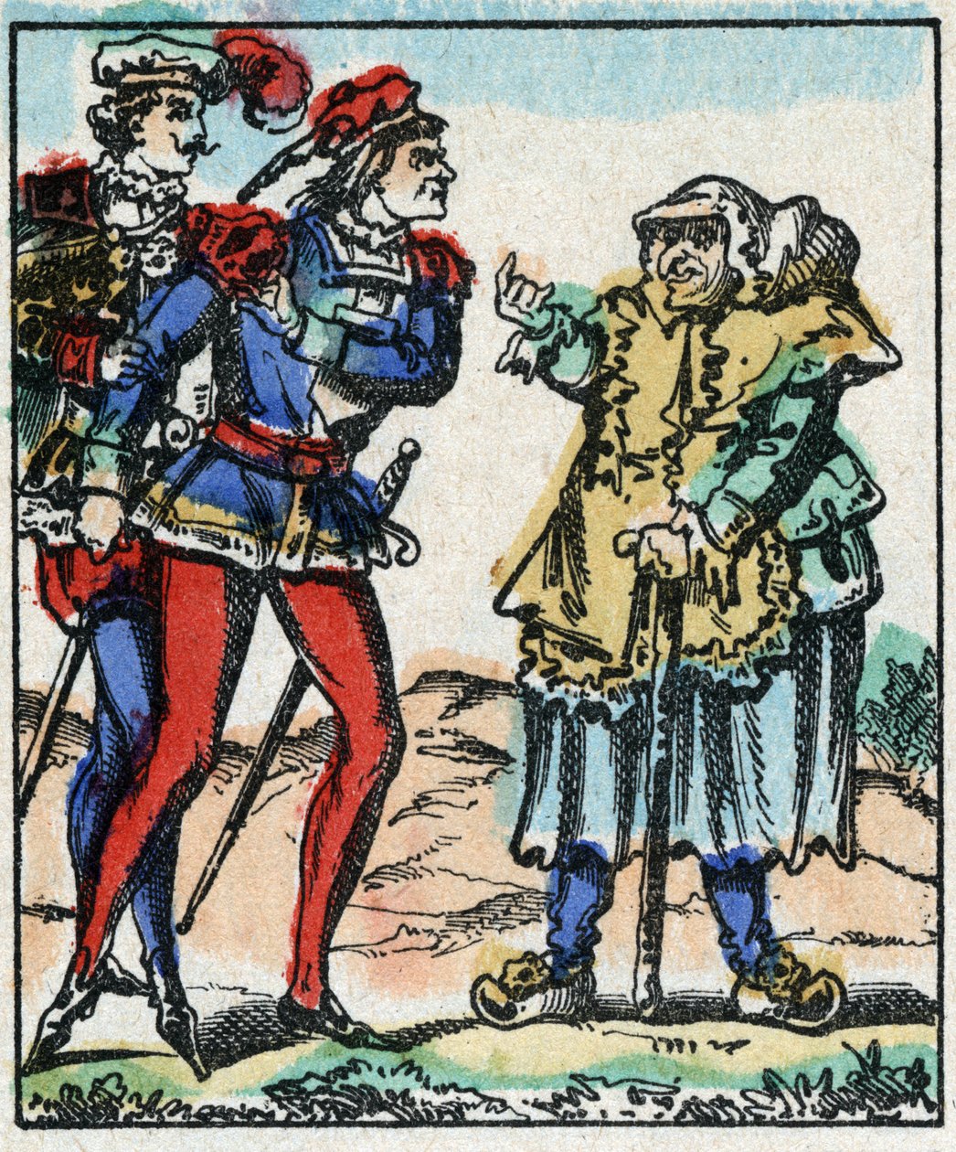 Illustration av berättelsen "The Adventures of Grand Flandrin"” Trästick från Imaging Pellerin - Epinal, sd. Sent 1800-tal. av French School
