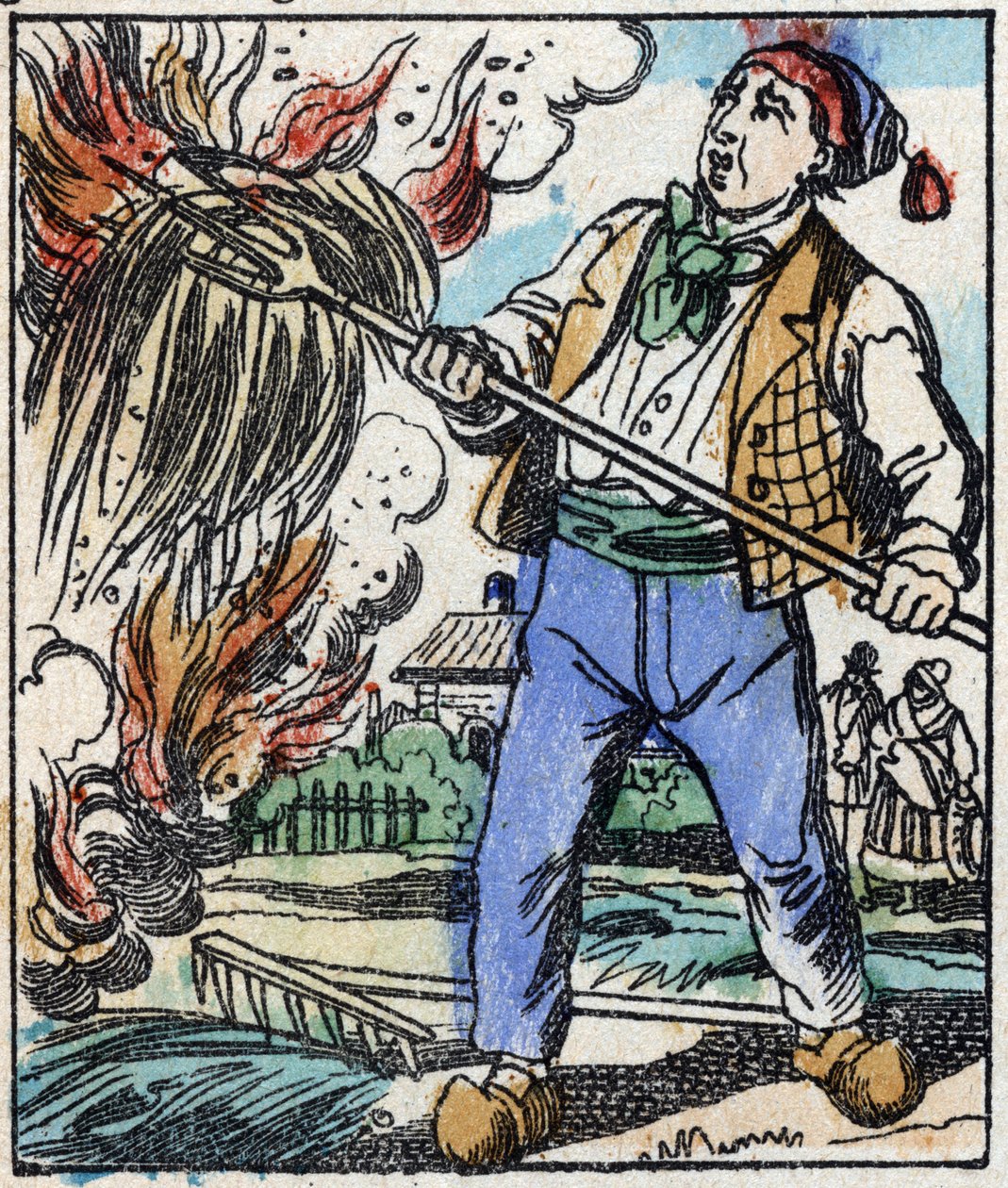 Illustration av berättelsen "" Djävulens gaffel "" Trästick från Imaging Pellerin - Epinal, sd. Sent 1800-tal. av French School