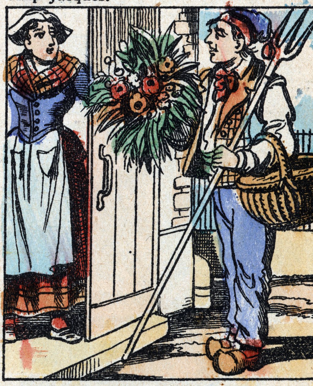 Illustration av berättelsen "" Djävulens gaffel "" Trästick från Imaging Pellerin - Epinal, sd. Sent 1800-tal. av French School