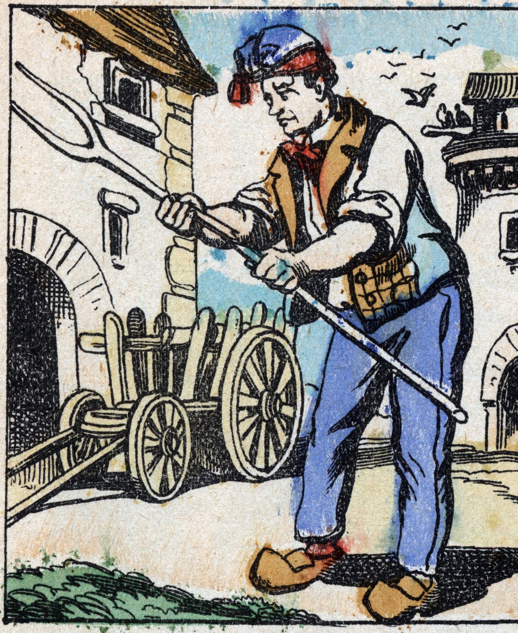 Illustration av berättelsen "" Djävulens gaffel "" Trästick från Imaging Pellerin - Epinal, sd. Sent 1800-tal. av French School