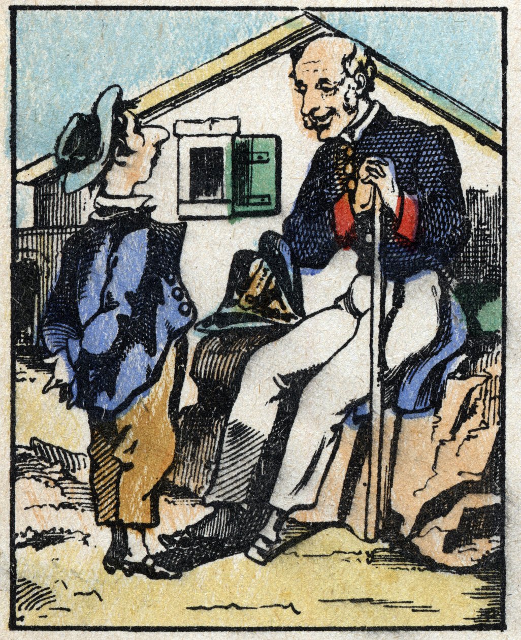 Illustration av berättelsen "" Veridique Historia om Jeannot Serinet "" Trästick av bildspråk Pellerin - Epinal, sd. Sent 1800-tal. av French School