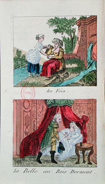 Illustrationer för "The Fairies" och "Sleeping Beauty", sagor av Charles Perrault (1628-1703) av French School
