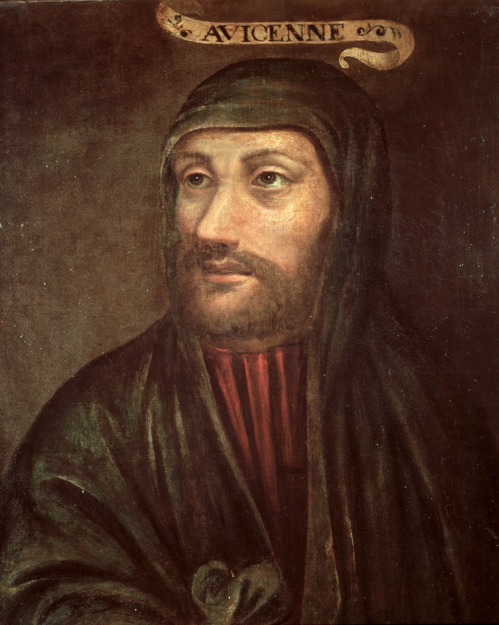 Imaginära porträtt av Avicenna (Ibn Sina) (ca 992-1037) av French School