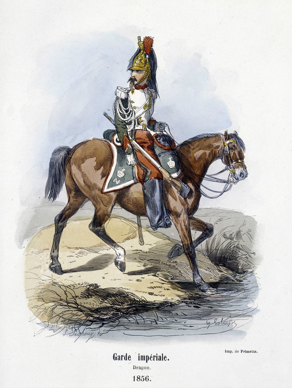 Imperial Guard: Dragon 1856 - i "" History of the Army"" av A. Barbier av French School