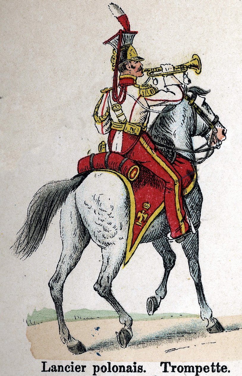 Imperial Guard Napoleon I: Polish Lancer - Trumpet. Tallrik från boken Les Uniformes de l