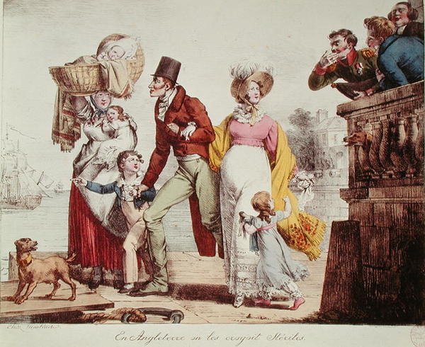 "I England trodde vi att de var sterila" (färgad gravyr) av French School