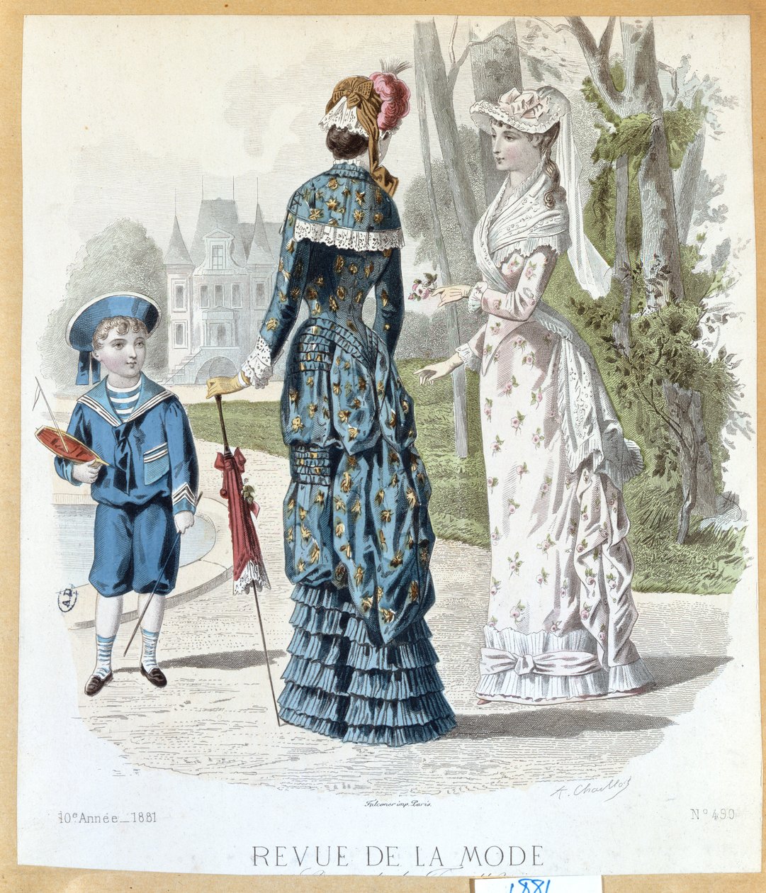 In a Park, från Revue de la Mode, 1881 av French School