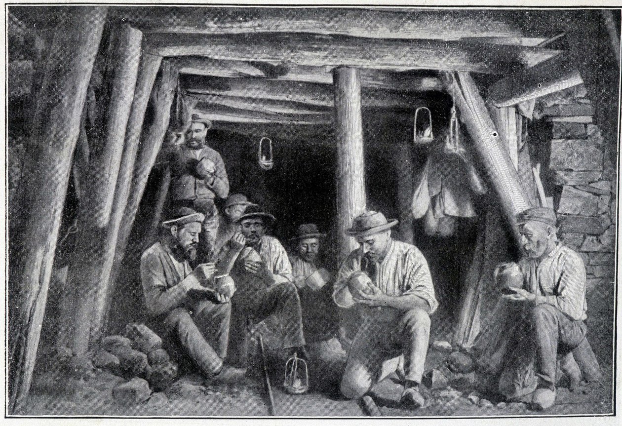 I gruvan: "tättaren", gruvarbetarnas lunch, sent 1800-tal av French School