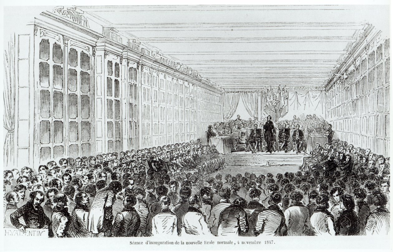 Invigning av Ecole Normale Superieure i Paris, från Les Tableaux de Paris av Texier, 1852 av French School