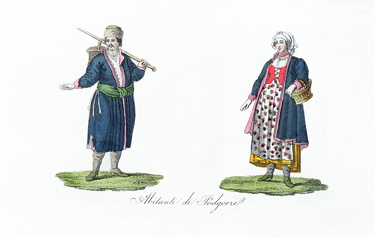 Invånare i Podgorze, från "Polens historia" av Bernardo Zaydler av French School