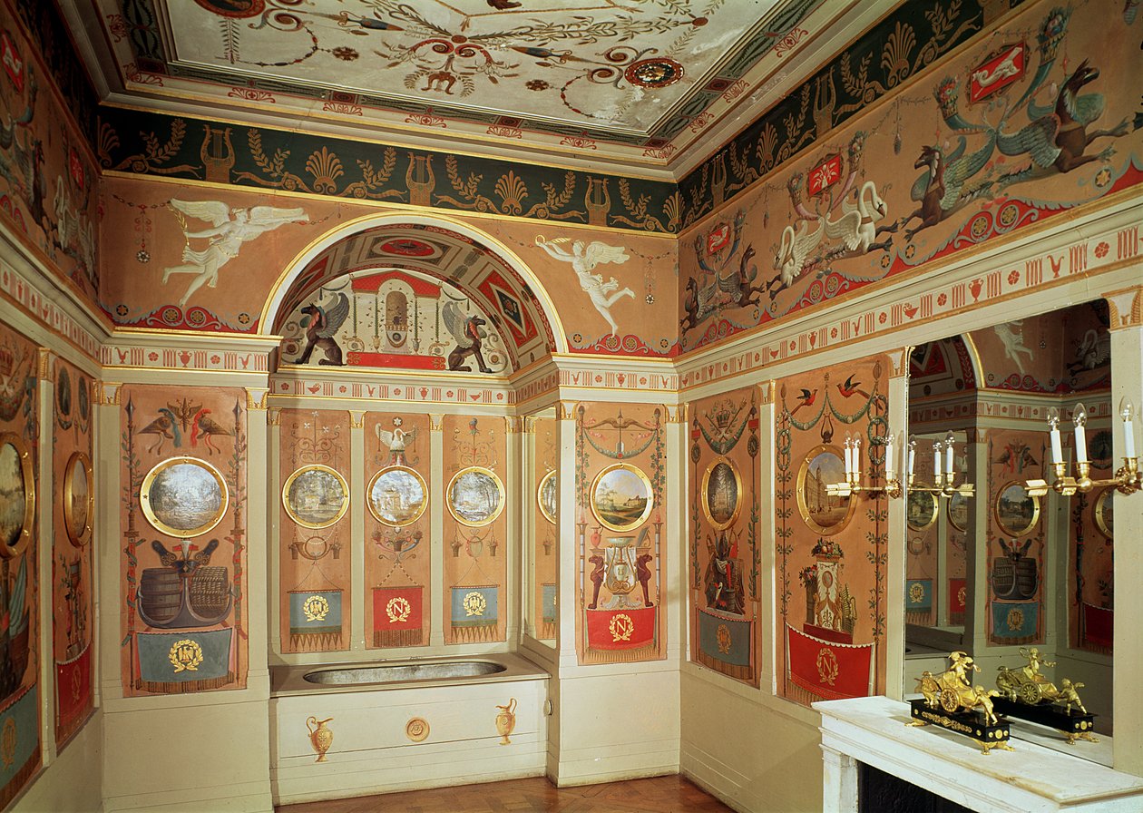 Interiör av Napoleons badrum, byggt 1807 av French School