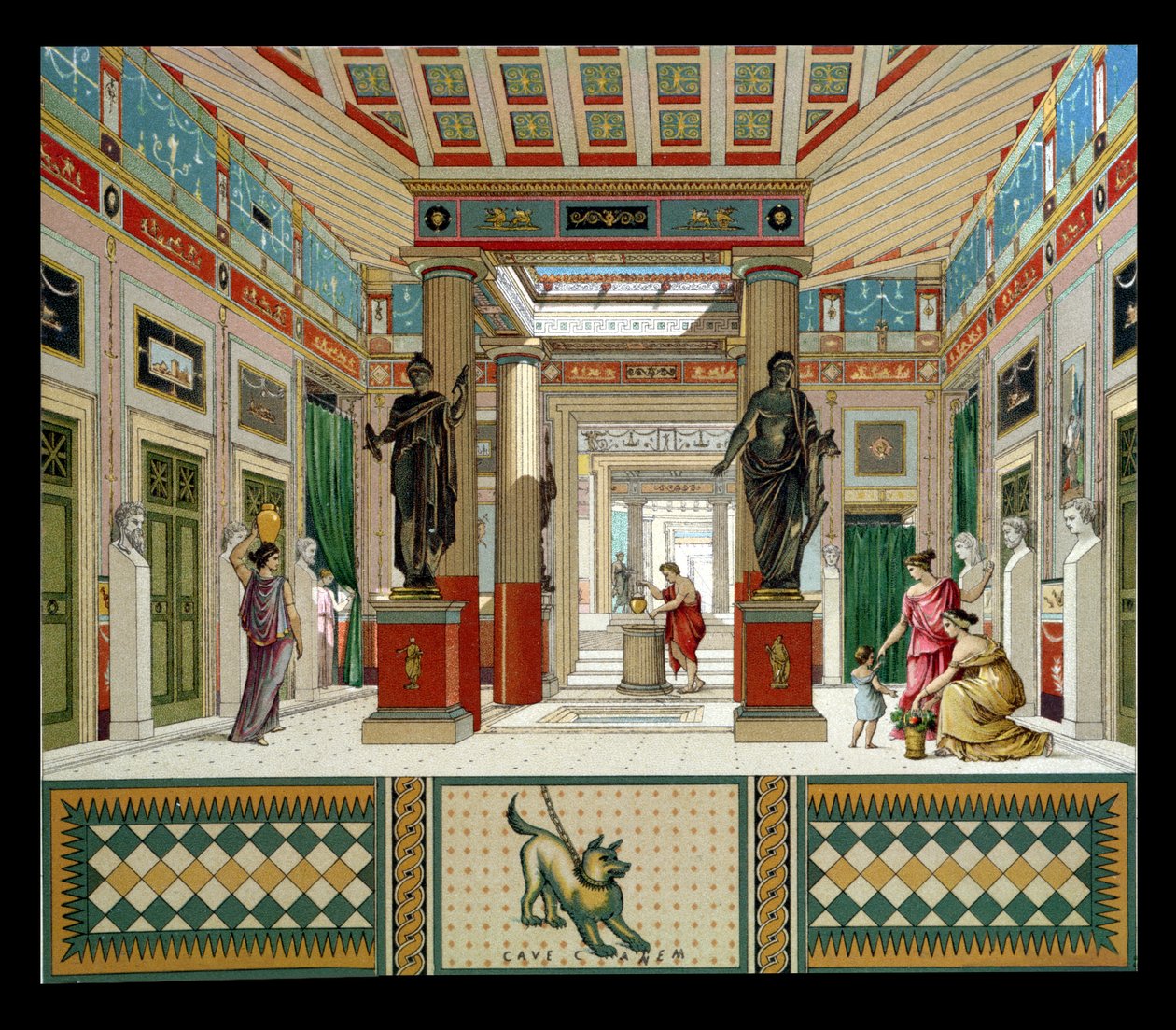 Interiör av ett hus i Pompeji, c.1880 av French School