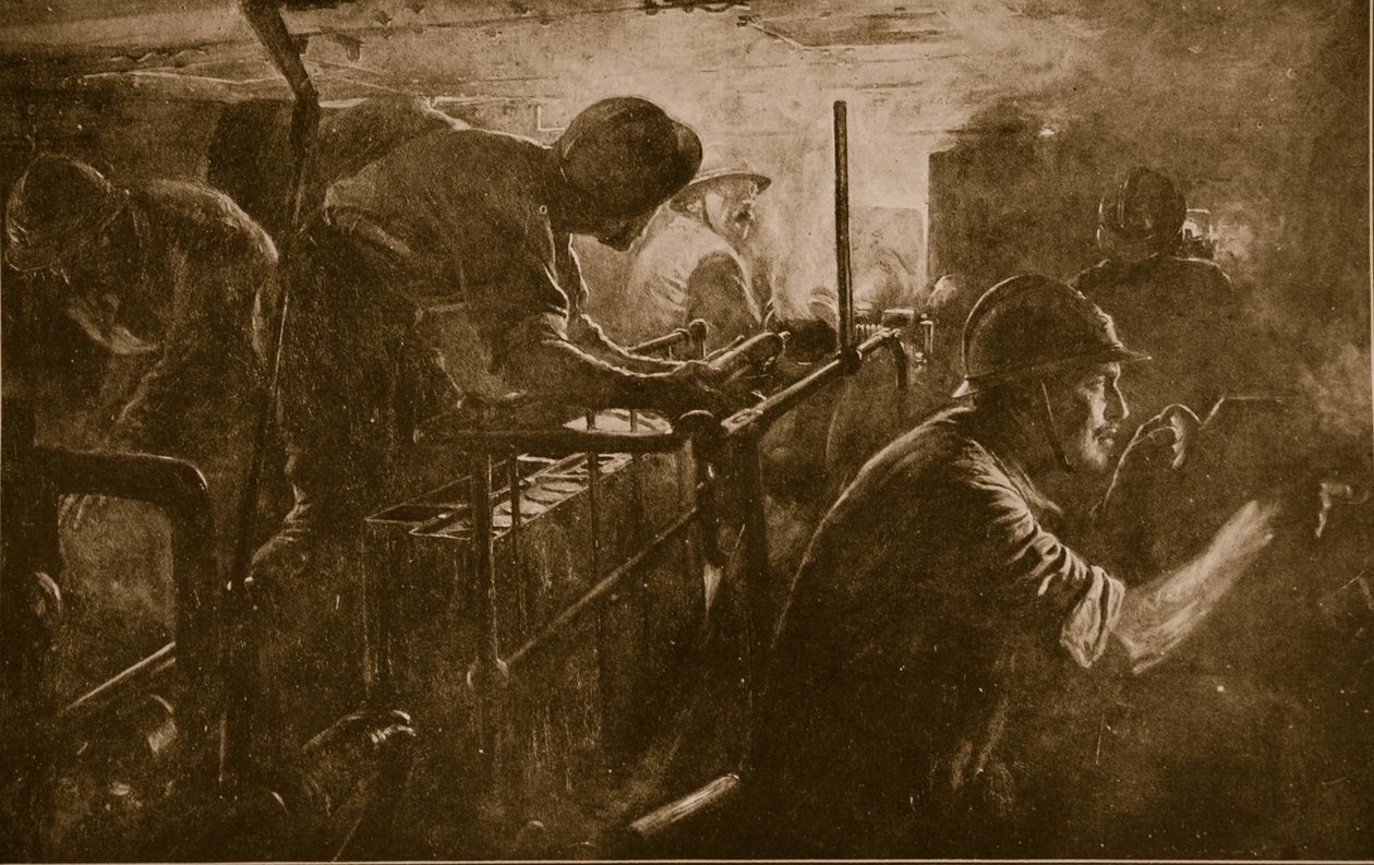 Interiör av en stridsvagn tillhörande det franska artilleriet av Assault, 1914-18 av French School