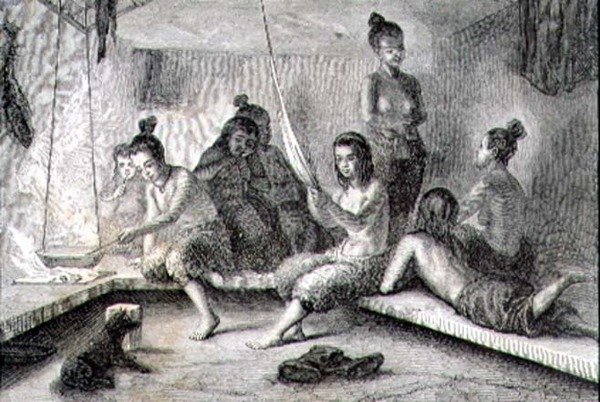 Mambo ya Ndani ya Jumba la Eskimo katika miaka ya 1860 (ya kuchora)swed av French School